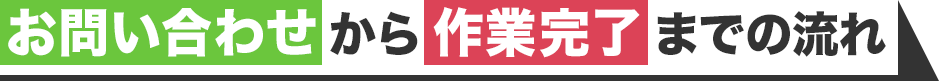 お問い合わせから作業完了までの流れ